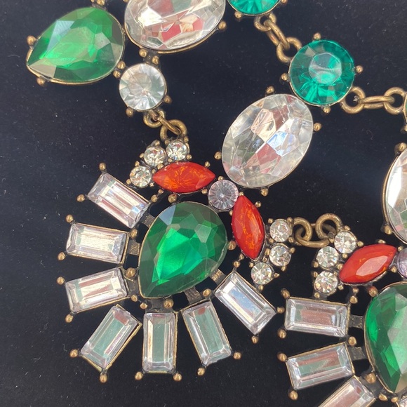BaubleBar crystal collar statement necklace green/teal/rose red colorful bling - Picture 2 of 5